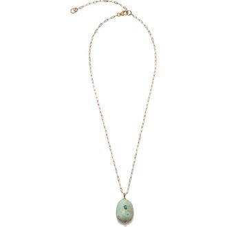 Lizzie Fortunato Darya Turquoise Pendant Necklace in Blue Turquoise at Nordstrom