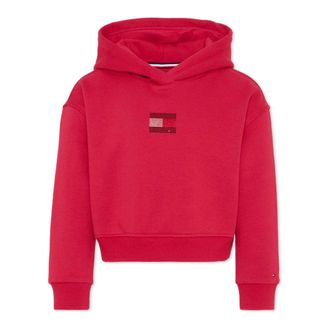 Tommy Hilfiger Kids Sweatshirts, male, Red, 4 Y, Rhinestone Flag Logo Hoodie