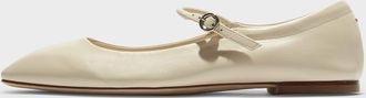 Aeyde Womens Leather Mary Jane Flats in Cream Calfskin - Size UK 5