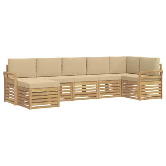 vidaXL Conjunto De Sof&aacute;s De Exterior 7 Uds. Y Beige Vidaxl