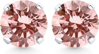 Pompeii3 1/3 - 1Ct Pink Diamond Studs 14k White or Yellow Gold Lab Grown