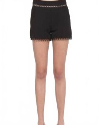 Very J Class Act Crochet Lace Trim Shorts In Black
