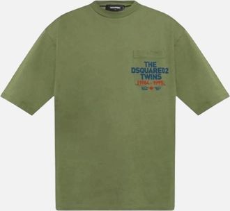 Dsquared2 Mens Dsquared2 Pocket Logo Print Sage Green T-Shirt - Tan - Size: 40