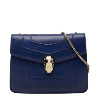 Bulgari Pre-owned Cross Body Bags, female, Blue, Size: ONE SIZE Pre-owned Vintage Shoulder Bag