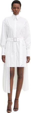 Karl Lagerfeld Abito chemisier con pannello plissettato - - Dresses - Donna - Bianco - S