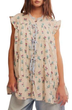 Free People Sundown Print Tunic Dress in Ivory Combo at Nordstrom Rack, Size Large