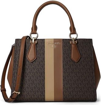 Michael Kors Marilyn Medium Satchel Satchel Womens Handbags Brown/Luggage, Leather