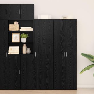 Berkfield Home Highboard Black Oak 50x42.5x185 cm Engineered Wood