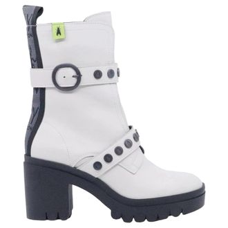 FLY London TAMA888FLY Leather Womens Ankle Boots - Off White - Size:UK 5