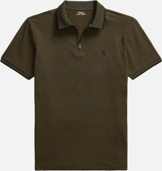 Polo Ralph Lauren Mens Polo Ralph Lauren Stretch Mesh Polo Shirt 011 Company Olive - Tan - Size: 42