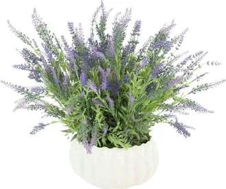 Creative Displays Inc. Handmade Faux Lavender In Decorative Ceramic Vase