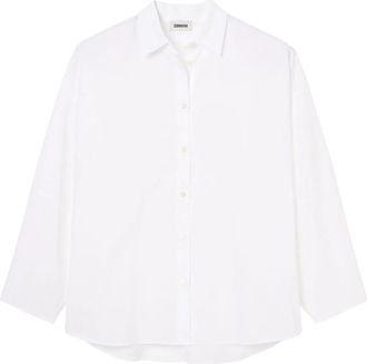 Zenggi Cotton Poplin Wide Sleeve Shirt - Dames - Overhemden - Wit - S - Katoen - Overhemden