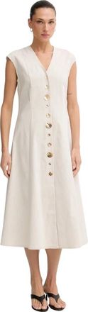 Joseph Ribkoff Midi Jurk met A-lijn Pasvorm - Dames - Casual kleedjes - Beige - M - Kleedjes