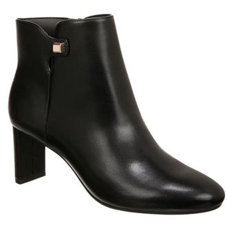 Alfani Paam Boots Womens Black Leather Almond Toe Ankle Bootie LION391