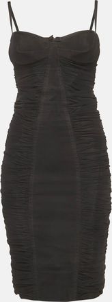 Dsquared2 Black Tulle Ruched Bodycon Dress