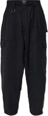 Yohji Yamamoto Wool Utility Pants - Heren - Wijde Broeken - Zwart - L - Wol - Broeken