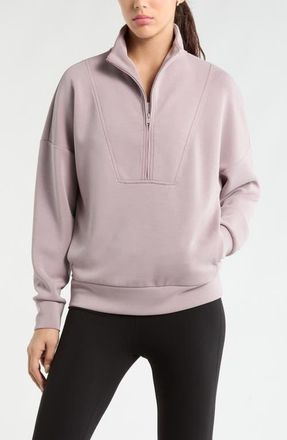 Zella Soft Luxe Half Zip Pullover in Purple Dove at Nordstrom, Size Xx-Large