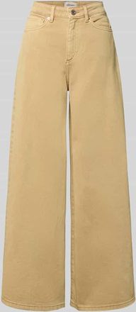 Stefanel Wide Leg Jeans im 5-Pocket-Design in Beige, Gr&ouml;&szlig;e 34