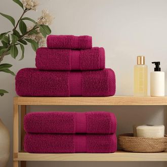 Berkfield Home Soft 6 Piece Premium Towel Set SOLUND Bordeaux 600 gsm in Burgundy