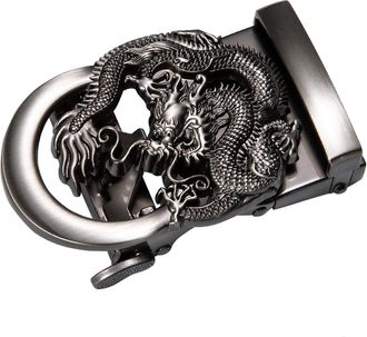 Barry.Wang Mens Belt Buckle Only Dragon Designer Belt No Leather 35mm Black Novelty Animal
