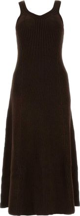 Jil Sander Chocolate Cotton Blend Dress