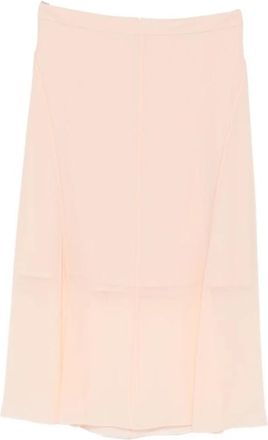 MUGLER Midi-rok met transparante panelen - Dames - Midirokken - Roze - M - Rokken