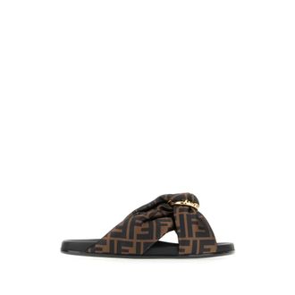 Fendi Sliders, female, Brown, Size: 8 1/2 US Feel Slides
