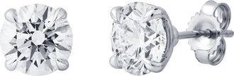 LuvMyJewelry Nisara 3 Ct TW Lab Grown Round Diamond Studs 14K Gold Earrings