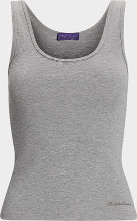 Ralph Lauren Collection Ellis Ribbed Cotton Tank Top