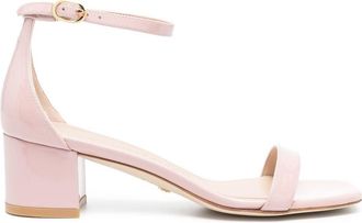 Stuart Weitzman Simplecurve 50 open-toe sandals - women - Calf Leather/Calf Leather/Patent Calf Leather - 39,5 - Pink
