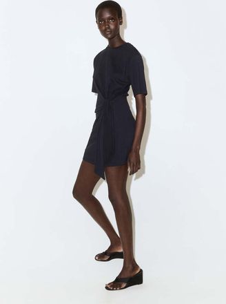 Mango Abito in cotone con nodo laterale navy - Donna - XS - MANGO