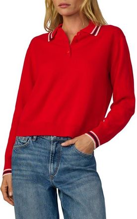 Joe's Tipped Cashmere Polo Sweater in Cherry Red at Nordstrom, Size X-Small