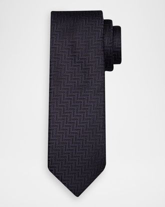 Tom Ford Men & apos;s Diagonal Chevron Silk Tie