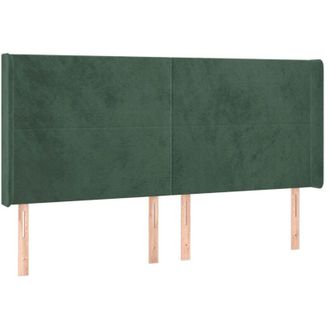 vidaXL Cabecero Con Orejas De Terciopelo Verde Oscuro 163x16x118/128cm Vidaxl