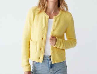 Michael Stars Opaline Knit Cardigan In Yellow