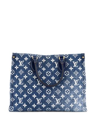 Louis Vuitton OnTheGo Tote Monogram Jacquard Denim MM shoulder bag - Blu
