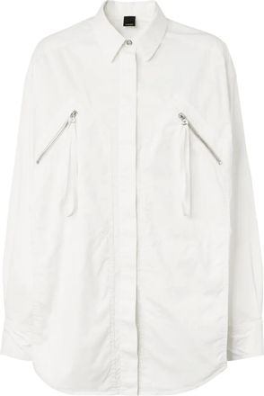 Pinko zipped pockets shirt - women - Cotton/Elastane - S - White