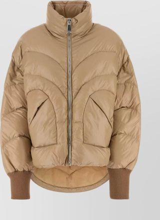 Khrisjoy quilted high collar down jacket with side pockets