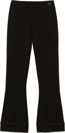 Twinset Wijde Broeken - Dames - Wijde Broeken - Zwart - XL - Polyester - Broeken