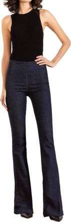 Avenue Montaigne Stretch Flare Pant In Dark Denim