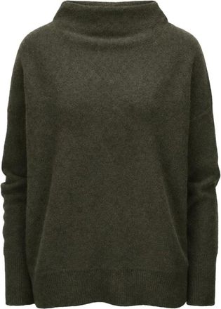Vince Plush Cashmere Funnel Neck Sweater - Dames - Cashmere truien - Groen - S - Kasjmier - Truien & Vesten