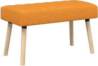 vidaXL Banco Con Tapizado En Canal Amarillo Oscuro 80 X 40 X 46 Cm Vidaxl
