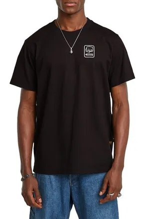 G-Star Back GR Loose Organic Cotton Graphic T-Shirt in Dark Black at Nordstrom, Size Medium
