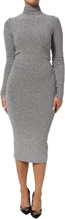 Dolce & Gabbana Womens Gray Nylon Bodycon Sheath Long Sleeves Dress 05+pa+pl