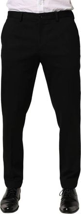 Dolce & Gabbana Wollen nette broek - Heren - Nette broeken - Zwart - L - Wol - Broeken
