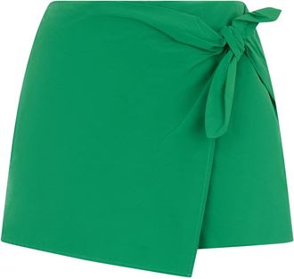 Red Valentino Shorts met verstelbaar portemonnee-ontwerp - Dames - Bermuda - Groen - XS - Katoen - Korte Broeken