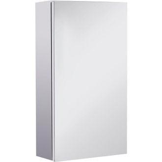 HOMCOM Armario De Ba&ntilde;o Con Espejo Armario De Pared Para Ba&ntilde;o Con Puerta 2 Estantes De Almacenamiento Y Marco De Acero Inoxidable 30x14x55 Cm Plata - Homcom