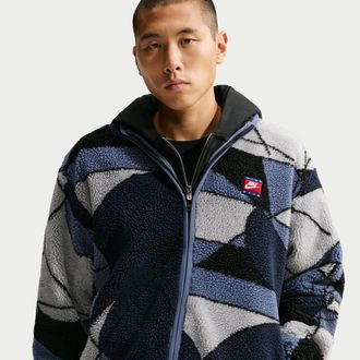 Nike Mens Club Winterized Fleece Full-Zip Jacket in Blue | IM5857-491
