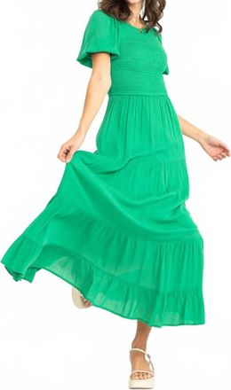 HYFVE Short Sleeve Maxi Dress In Green