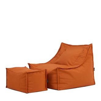 Icon Brand Puf sill&oacute;n y reposapi&eacute;s de exterior de olefina naranja quemado